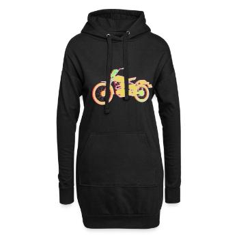 Motorrad Biker bunt Geschenk - Hoodie-Kleid - Schwarz - Vorne
