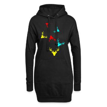 Icône Deer Deer - Sweat-shirt à capuche long Femme - noir - Devant