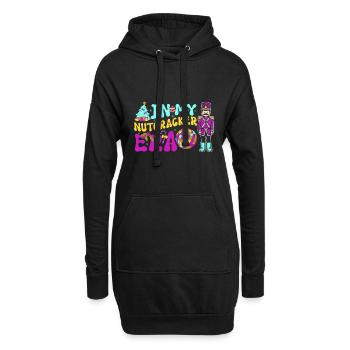 Weihnachten Xmas Spruch In My Nutcracker Era - Hoodie-Kleid - Schwarz - Vorne