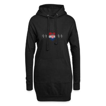 Croatia - Hoodie-Kleid - Schwarz - Vorne