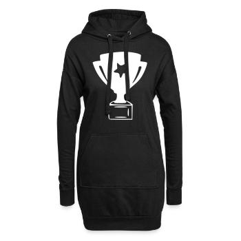 Coupe Dessin Gagner Croquis Blanc - Sweat-shirt à capuche long Femme - noir - Devant