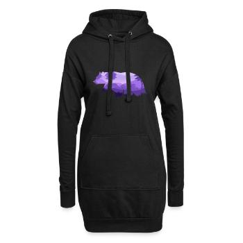 Bear - Hoodie Dress - black - Front