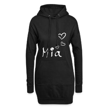 Mia t’aime - Sweat-shirt à capuche long Femme - noir - Devant