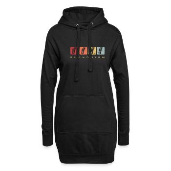 Eufonium Euphonium Blechbläser Horn Retro Vintage - Hoodie-Kleid - Schwarz - Vorne