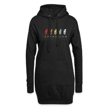 Euphonium Eufonium Blechbläser Horn Retro Vintage - Hoodie-Kleid - Schwarz - Vorne