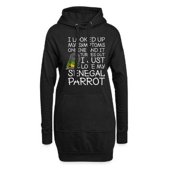 Senegalpapagei Mohrenkopfpapagei Papagei Kawaii - Hoodie-Kleid - Schwarz - Vorne