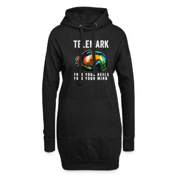Télémark Ski Free Heel et Mind Goggles - Sweat-shirt à capuche long Femme - noir - Devant