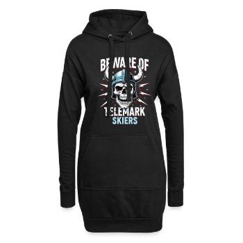 Skull Telemark Ski Ferse Frei Free Heel Tourenski - Hoodie-Kleid - Schwarz - Vorne