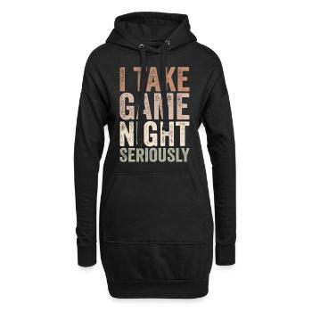 Ich nehme den Spieleabend ernst - Hoodie-Kleid - Schwarz - Vorne