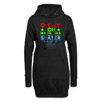 D’accord, je le ferai plus tard - drôle de procrastination - Sweat-shirt à capuche long Femme - noir - Devant