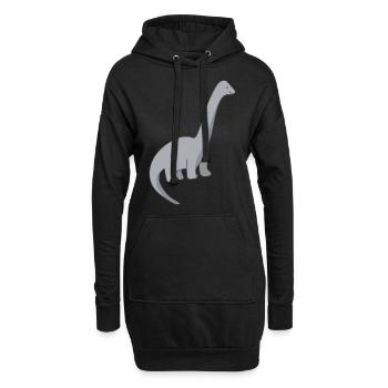 Dinosaure Dino - Sweat-shirt à capuche long Femme - noir - Devant