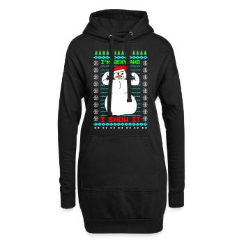 Sexy Schneemann Fun Ugly - Hoodie-Kleid - Schwarz - Vorne