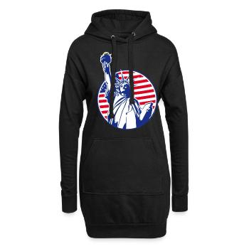 Statue de la Liberte - Sweat-shirt à capuche long Femme - noir - Devant