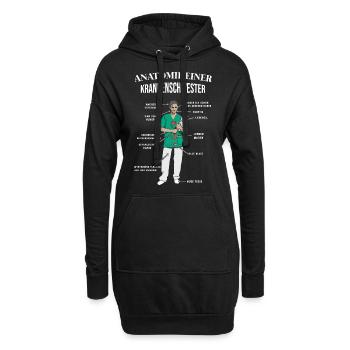 Anatomie einer Krankenschwester - Hoodie-Kleid - Schwarz - Vorne