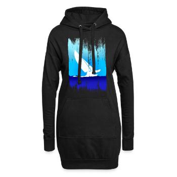 Catsailing Brush Strokes Look - Sweat-shirt à capuche long Femme - noir - Devant
