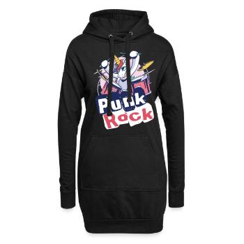 Punkrock Musik Punker Punkrock Irokesenschnitt - Hoodie-Kleid - Schwarz - Vorne