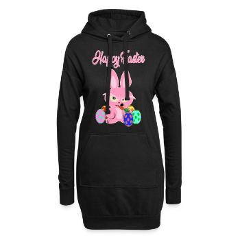 Happy Easter Pink Easter - Hoodie Dress - black - Front