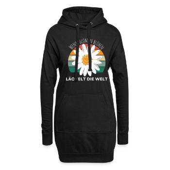 Blumen Garten Gärtner Blumenstrauß BLUMENLIEBE - Hoodie-Kleid - Schwarz - Vorne