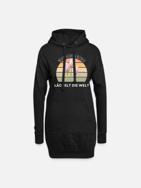 Blumen Garten Gärtner Blumenstrauß BLUMENLIEBE - Hoodie-Kleid - Schwarz