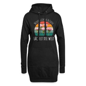 Blumen Garten Gärtner Blumenstrauß BLUMENLIEBE - Hoodie-Kleid - Schwarz - Vorne