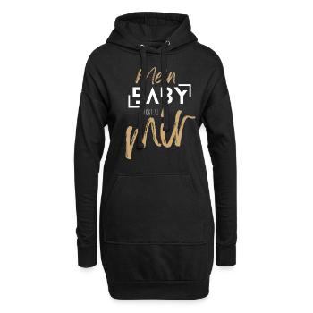 MEIN BABY gehört zu mir - Baby Geschenkidee - Hoodie-Kleid - Schwarz - Vorne
