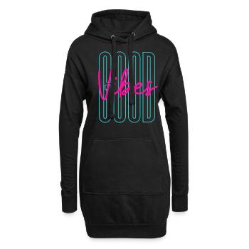 Neon Good Vibes Positive Inspiration - Sweat-shirt à capuche long Femme - noir - Devant