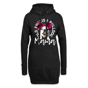 Bulldogge Bulldog Bulldoggen Mama - Hoodie-Kleid - Schwarz - Vorne