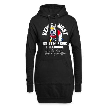 KEINE ANGST ... Bulldogge Bulldog Bulldoggen - Hoodie-Kleid - Schwarz - Vorne