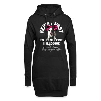 KEINE ANGST ... Bulldogge Bulldog Bulldoggen - Hoodie-Kleid - Schwarz - Vorne