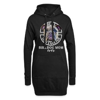 Bulldogge - BEST Bulldog MOM - Bulldoggen Mama - Sweat-shirt à capuche long Femme - noir - Devant