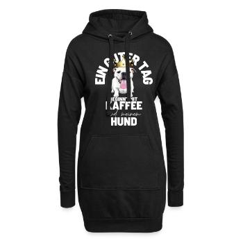 EIN GUTER TAG BEGINNT ... HUND Hunde Mama Papa - Hoodie-Kleid - Schwarz - Vorne