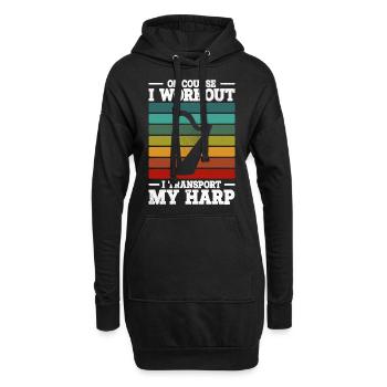 Harfe - Hoodie-Kleid - Schwarz - Vorne