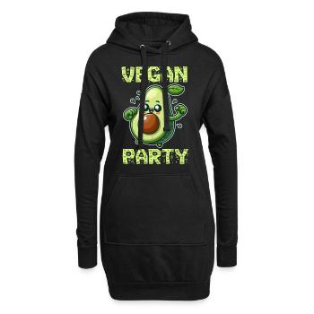 Fête végétalienne de l’avocat - Sweat-shirt à capuche long Femme - noir - Devant