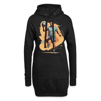Joueur de handball Streetwear Style iconique - Sweat-shirt à capuche long Femme - noir - Devant