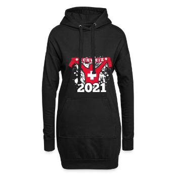 Suisse Football Articles de football 2021 - Sweat-shirt à capuche long Femme - noir - Devant