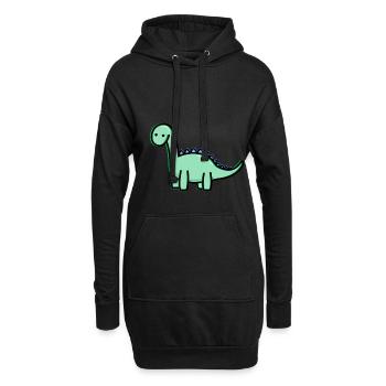 Mignon Dino - Sweat-shirt à capuche long Femme - noir - Devant