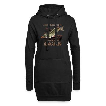 Hecht Angler Spruch lustiges Fischer Geschenk - Hoodie-Kleid - Schwarz - Vorne