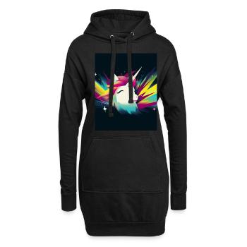 Einhorn Regenbogen Fantasy Design Cartoon 2 - Hoodie-Kleid - Schwarz - Vorne