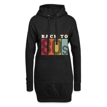 Vintage retro Back to the 80s - Hoodie Dress - black - Front