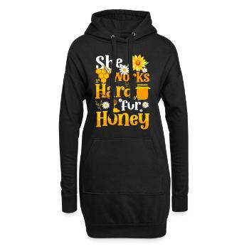 Honig Umweltschutz Züchter - Hoodie-Kleid - Schwarz - Vorne