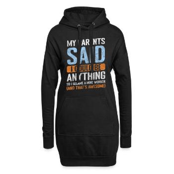 Bergmann Abbau Schaufel Arbeit - Hoodie-Kleid - Schwarz - Vorne