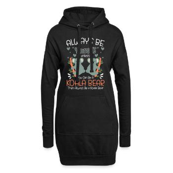 Koala Bär Beuteltier Baum - Hoodie-Kleid - Schwarz - Vorne