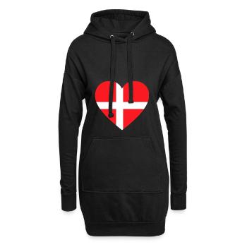 Coeur Danemark Scandinavie amour - Sweat-shirt à capuche long Femme - noir - Devant