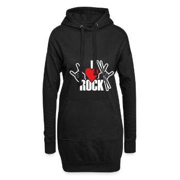 J’adore rock batteur Rock - Sweat-shirt à capuche long Femme - noir - Devant