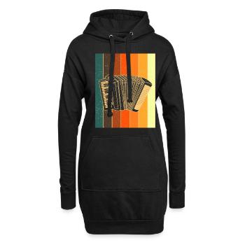 Akkordeon - Hoodie-Kleid - Schwarz - Vorne