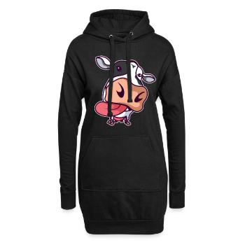 Kuhhalter Viehzüchter Nutztier anwesend Thema - Hoodie-Kleid - Schwarz - Vorne