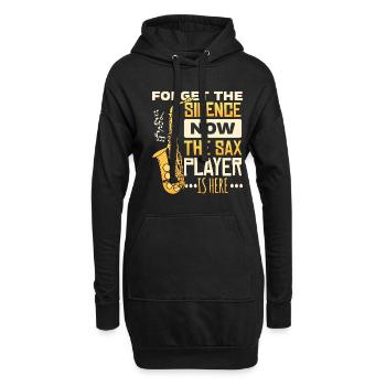 Saxophon Saxophonist Saxophonistin Geschenkidee - Hoodie-Kleid - Schwarz - Vorne
