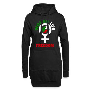 Women life freedom - Sweat-shirt à capuche long Femme - noir - Devant