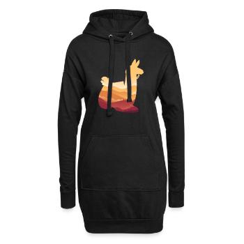 Lama - Hoodie-Kleid - Schwarz - Vorne