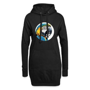 Blau-Gold Ara - Hoodie-Kleid - Schwarz - Vorne